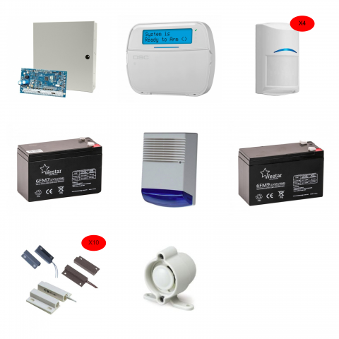 8 Zone Alarm Package Expandable to 32 with HS2032NKE DSC expansion board
